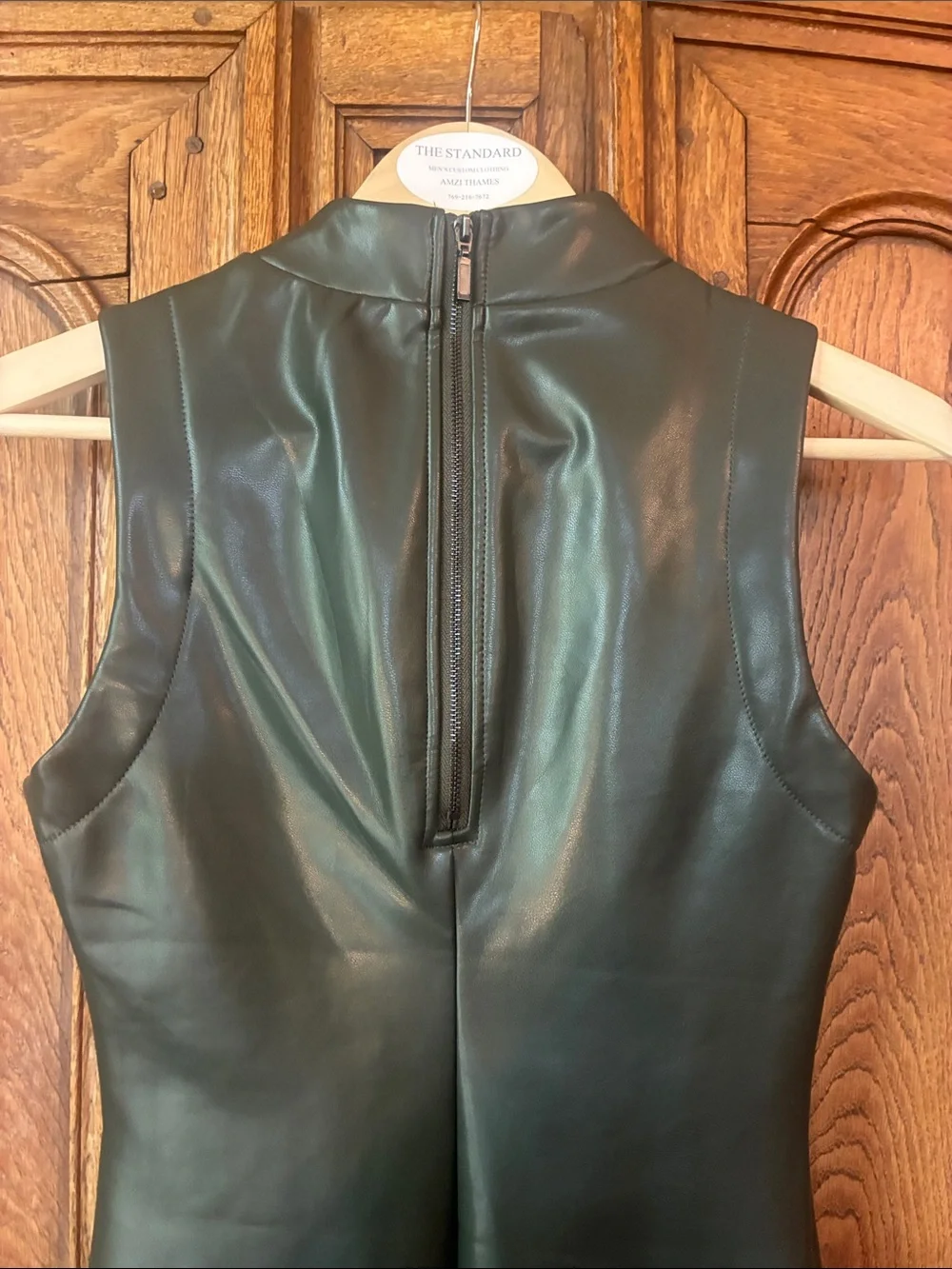 RD Style Sleeveless Faux Leather Mini Dress